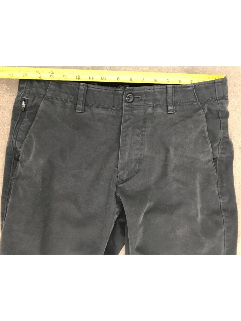 Eddie Bauer Cotton Blend Pants 33W x 30L Blue/Grey Canvas one Side Zip Pocket
